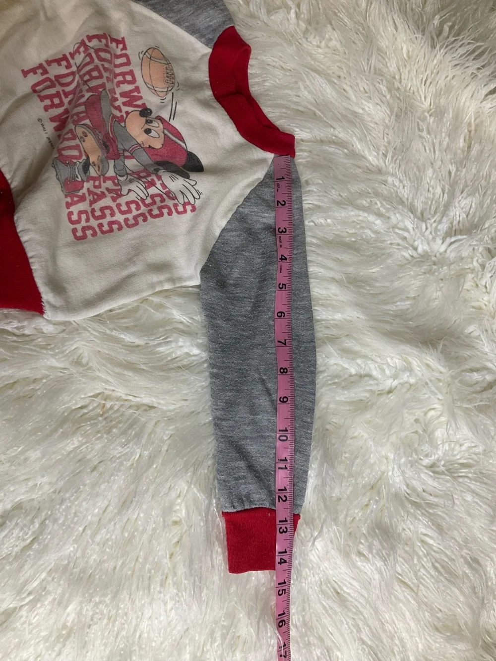 VTG Disney Mickey Mouse Football Raglan Sweatshirt Pants Set Toddler Track Suit